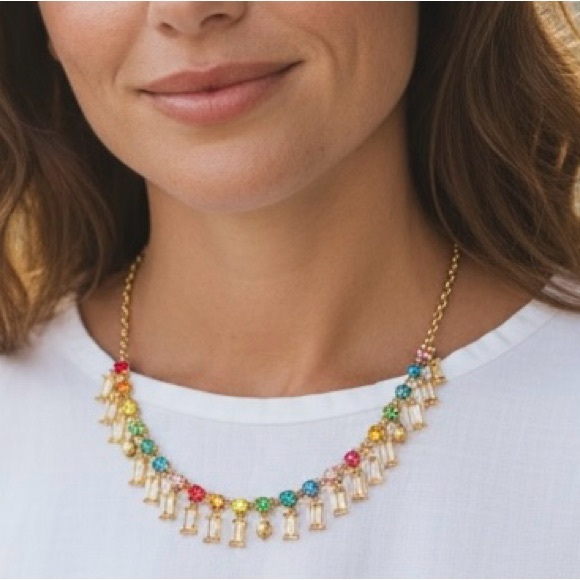 Kurt Geiger Jewelry - Kurt Geiger Vibrant Gemstone Necklace with Gold Chain